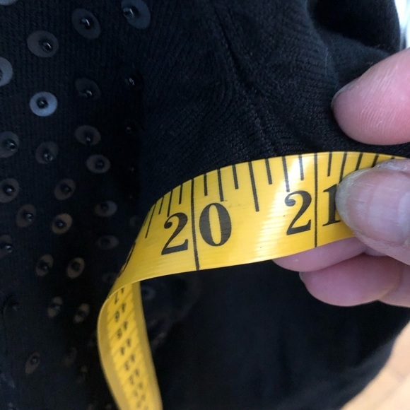 Pointelle  large black with gold sequin front scoop embellished sweater - Picture 6 of 11